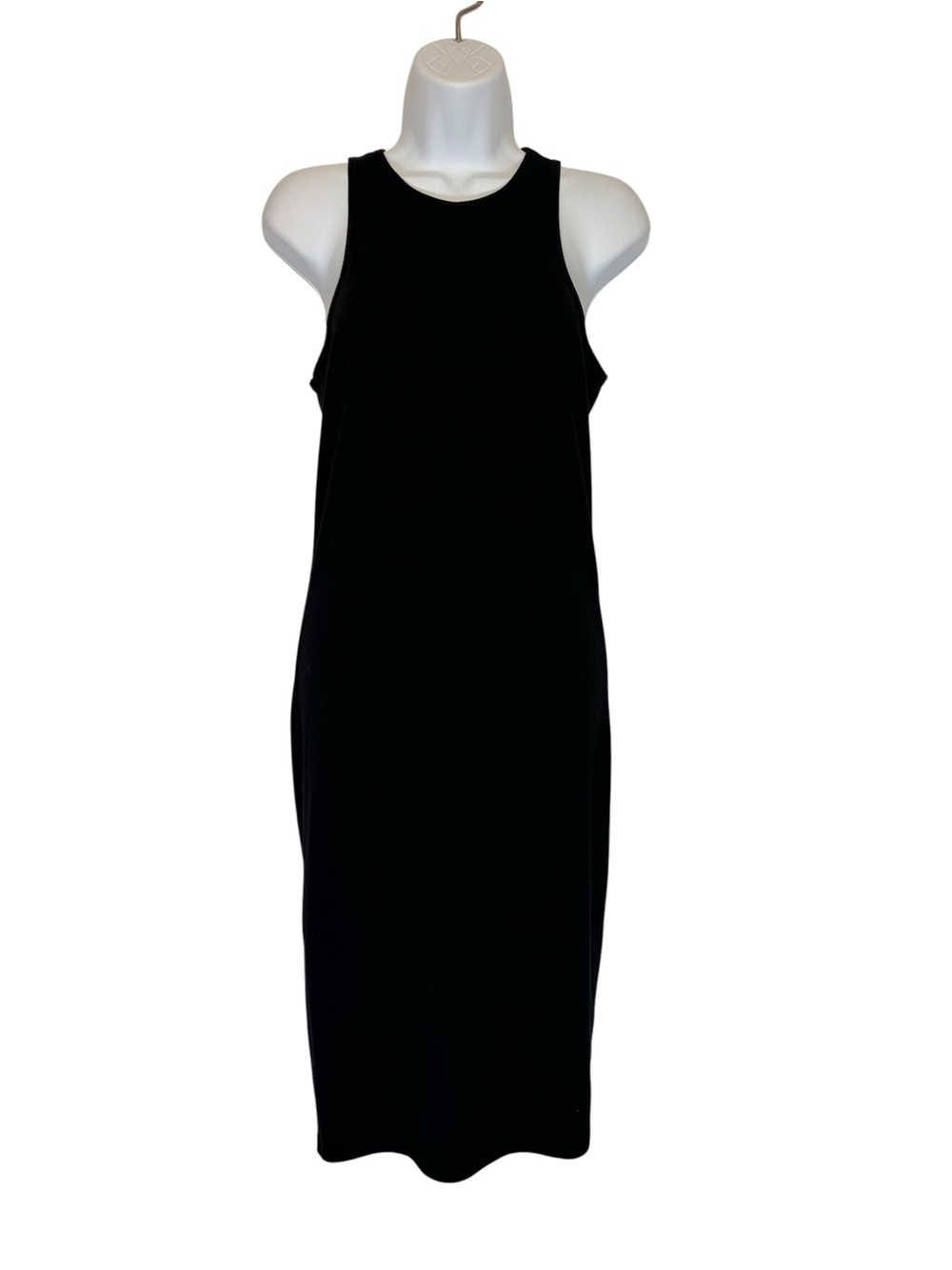 Forever 21 Black Racerback Tank Midi Dress Size M Minimalist Bodycon Stretch